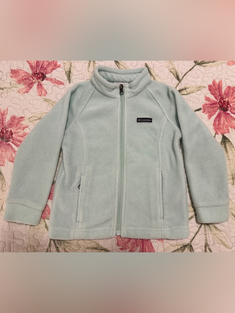 Columbia Turquoise Benton Springs Fleece Zip Up Sweater Jacket Size 4T Toddler